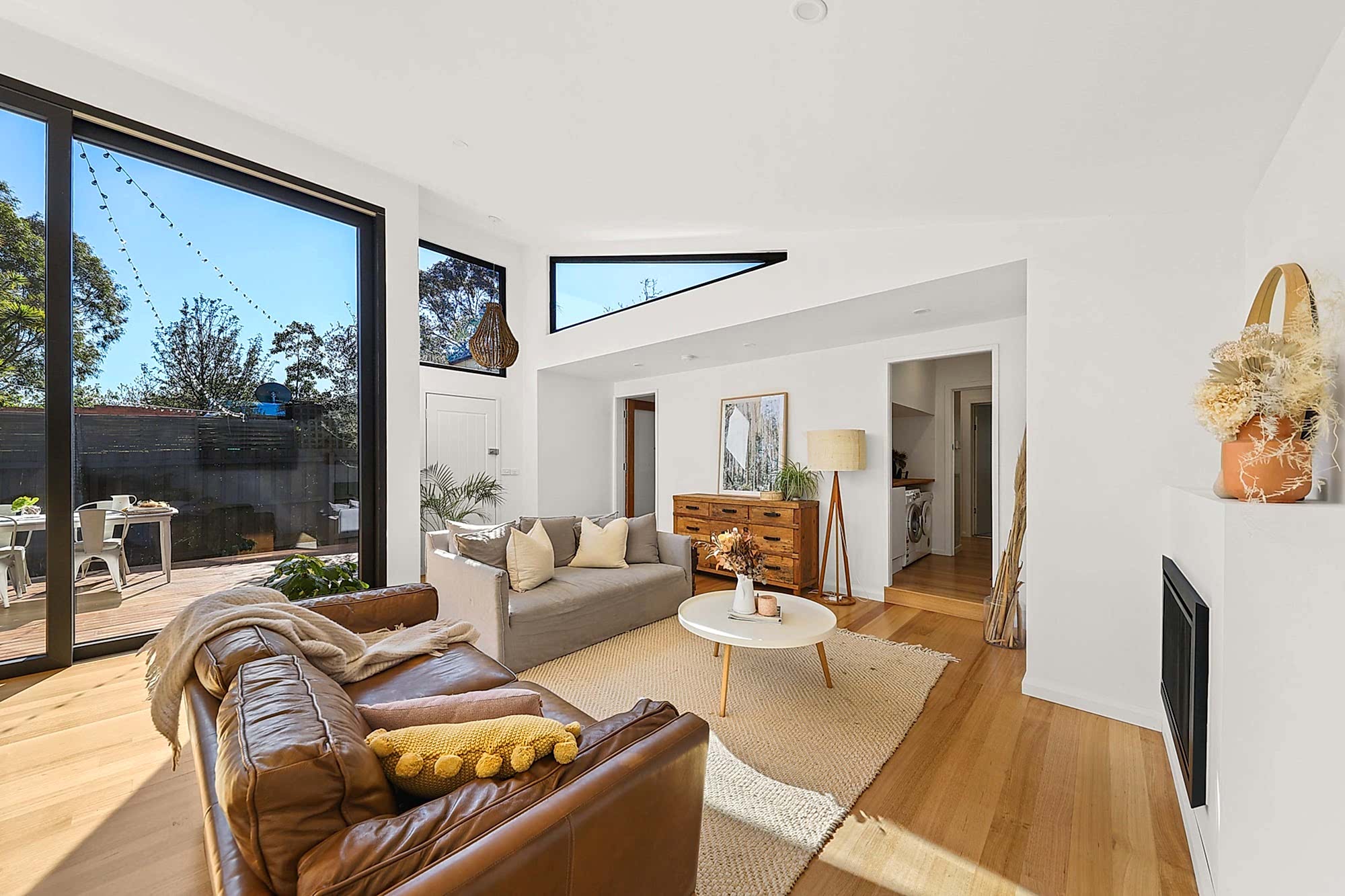 Triangular fixed window#Fixed window#Matt Black colour#New Build#Heidelberg Heights